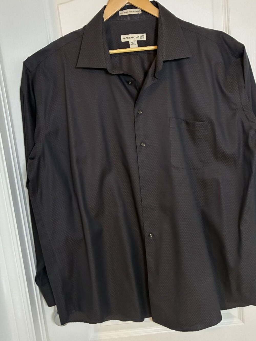 PRONTO-UOMO  Men's Down Dress Shirt Black/Brown